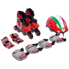 Набор роликовые коньки и защита Ferrari, р.33-36, цвет красный Ferrari 7039614
